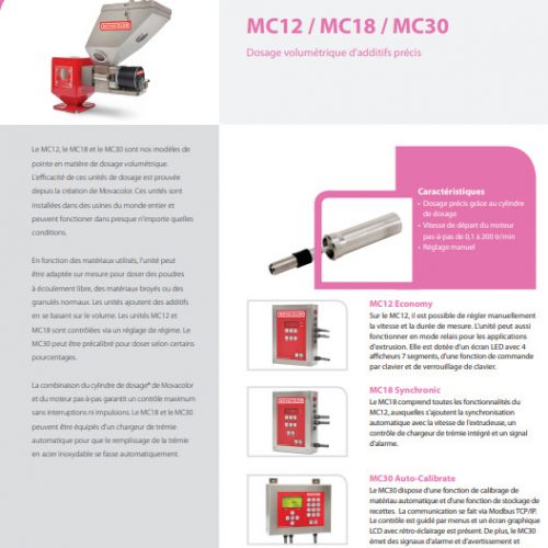 fiche produit dosage volumétrique MC12 MC18 MC30
