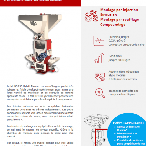 Fiche produit dosage gravimétrique MHBS Hybrid Blender série 20 - MHBS 203 🇫🇷