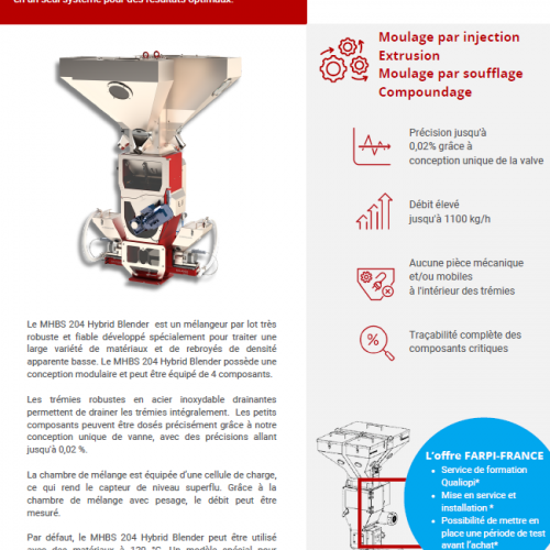 Fiche produit dosage gravimétrique MHBS Hybrid Blender série 20 - MHBS 204 🇫🇷