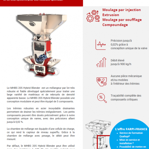 Fiche produit dosage gravimétrique MHBS Hybrid Blender série 20 - MHBS 205 🇫🇷