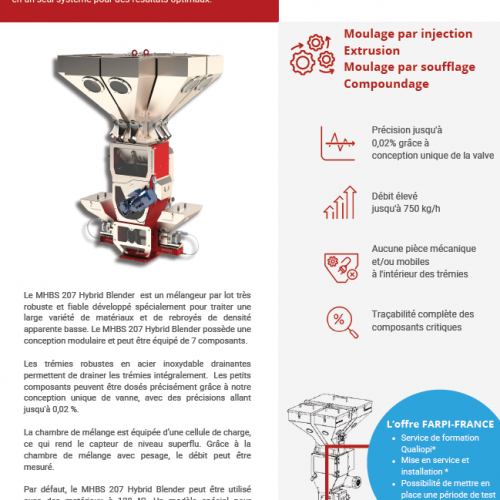 Fiche produit dosage gravimétrique MHBS Hybrid Blender série 20 - MHBS 207 🇫🇷