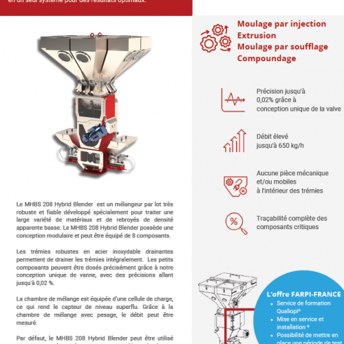 Fiche produit dosage gravimétrique MHBS Hybrid Blender série 20 - MHBS 208 🇫🇷