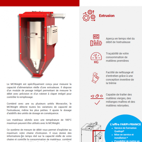 Fiche produit doseur gravimétrique MMS 60 Weight 🇫🇷